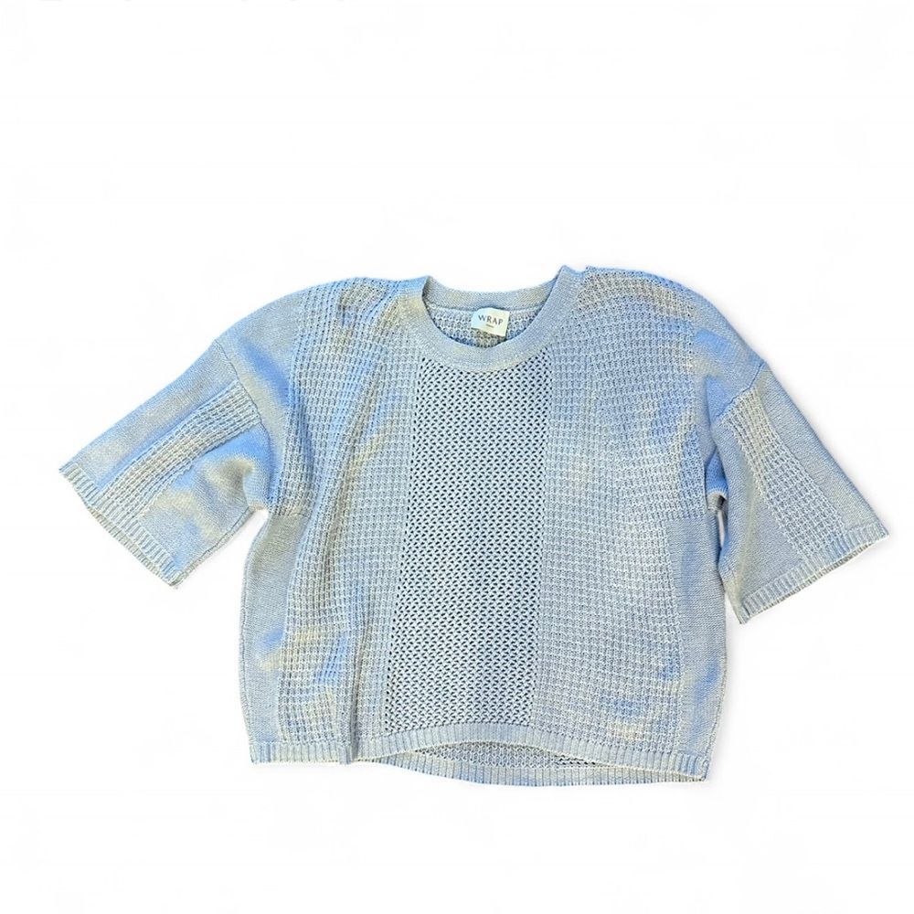 Wrap London Cotton Light Blue Knit Sweater 6